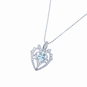 美品 パライバトルマリン0.47ct ダイヤ0.20ct K18WG ペンダント ネックレス ホワイトゴールド/ダイヤモンド/トルマリン ブルー ジュエリー 0100【中古】 レディース