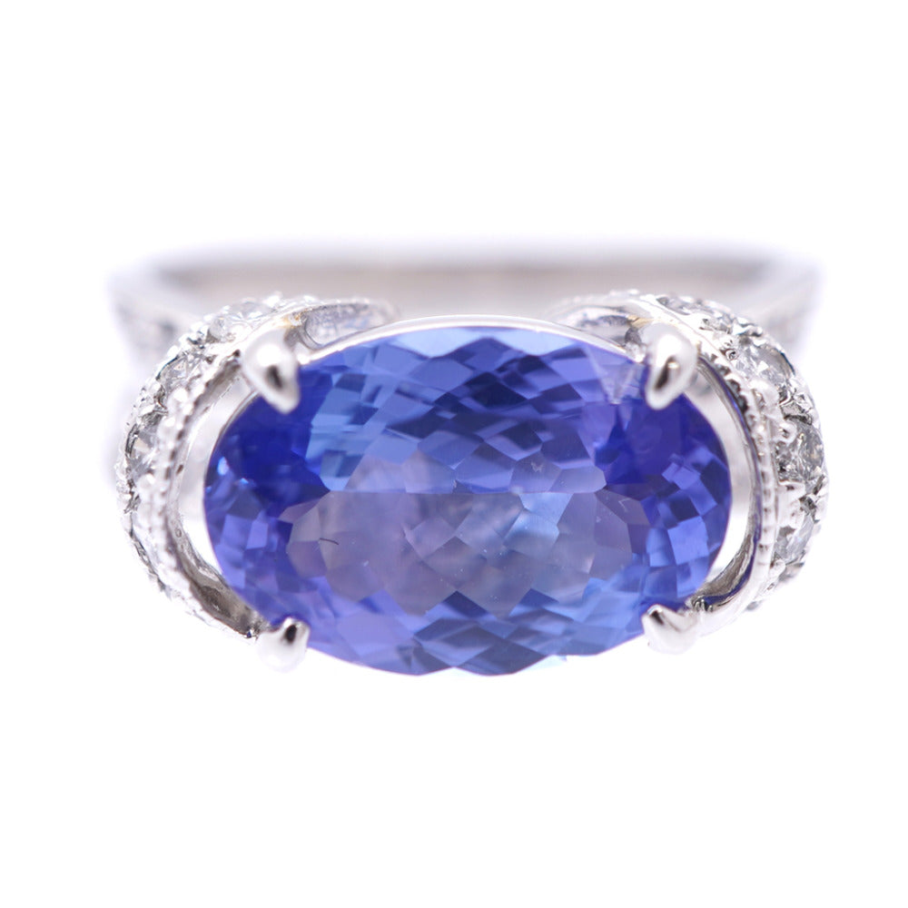 タンザナイト2.54ct ダイヤ0.45ct Pt900 リング プラチナ 指輪 ダイヤモンド プラチナ 8号 ジュエリー 0101【中古】レディース