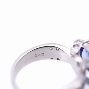 タンザナイト2.54ct ダイヤ0.45ct Pt900 リング プラチナ 指輪 ダイヤモンド プラチナ 8号 ジュエリー 0101【中古】レディース