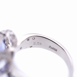 タンザナイト2.54ct ダイヤ0.45ct Pt900 リング プラチナ 指輪 ダイヤモンド プラチナ 8号 ジュエリー 0101【中古】レディース
