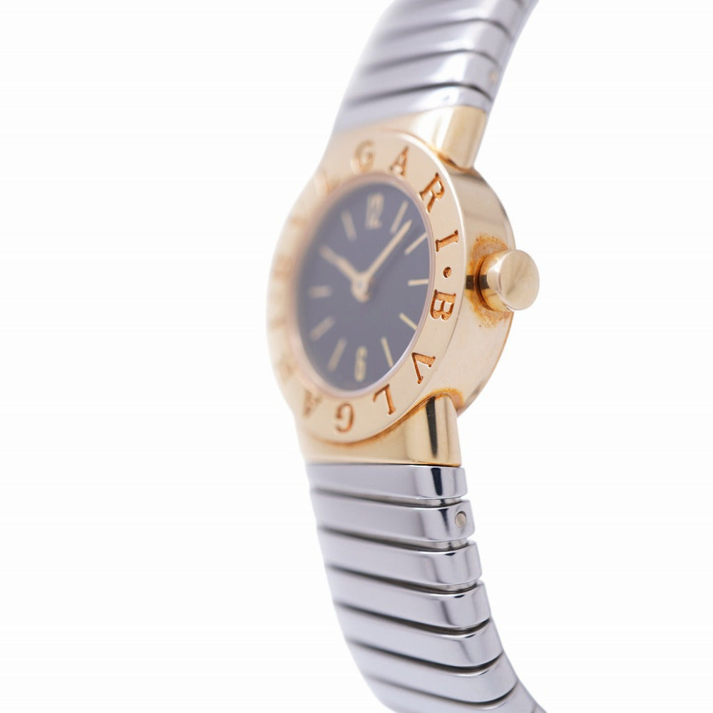 美品 ブルガリ トゥボガス YG/SS BB192T クオーツ 腕時計 K18イエローゴールド ブラック 黒文字盤 0107【中古】BVLGARI レディース