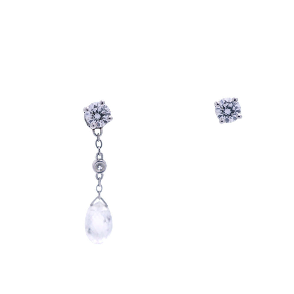 美品 ギメル ブリオレットカット 0.76ct ピアス ダイヤモンド/Pt950 プラチナ プラチナ 0112【中古】Gimel