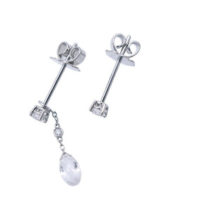 美品 ギメル ブリオレットカット 0.76ct ピアス ダイヤモンド/Pt950 プラチナ プラチナ 0112【中古】Gimel