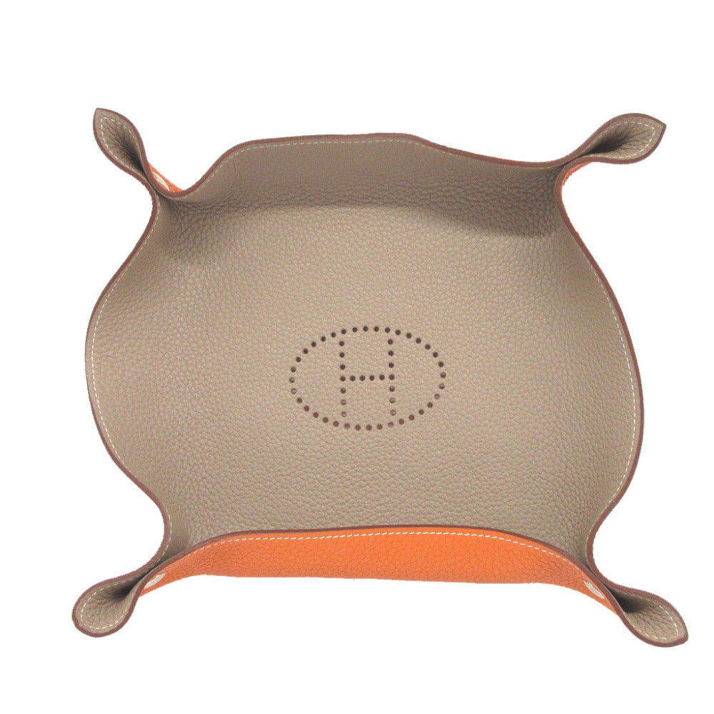 美品 エルメス ヴィドポッシュ トゴ □P刻印(2012年製) トゥルティエールグレー オレンジ トレー 小物入れ 0117【中古】HERMES