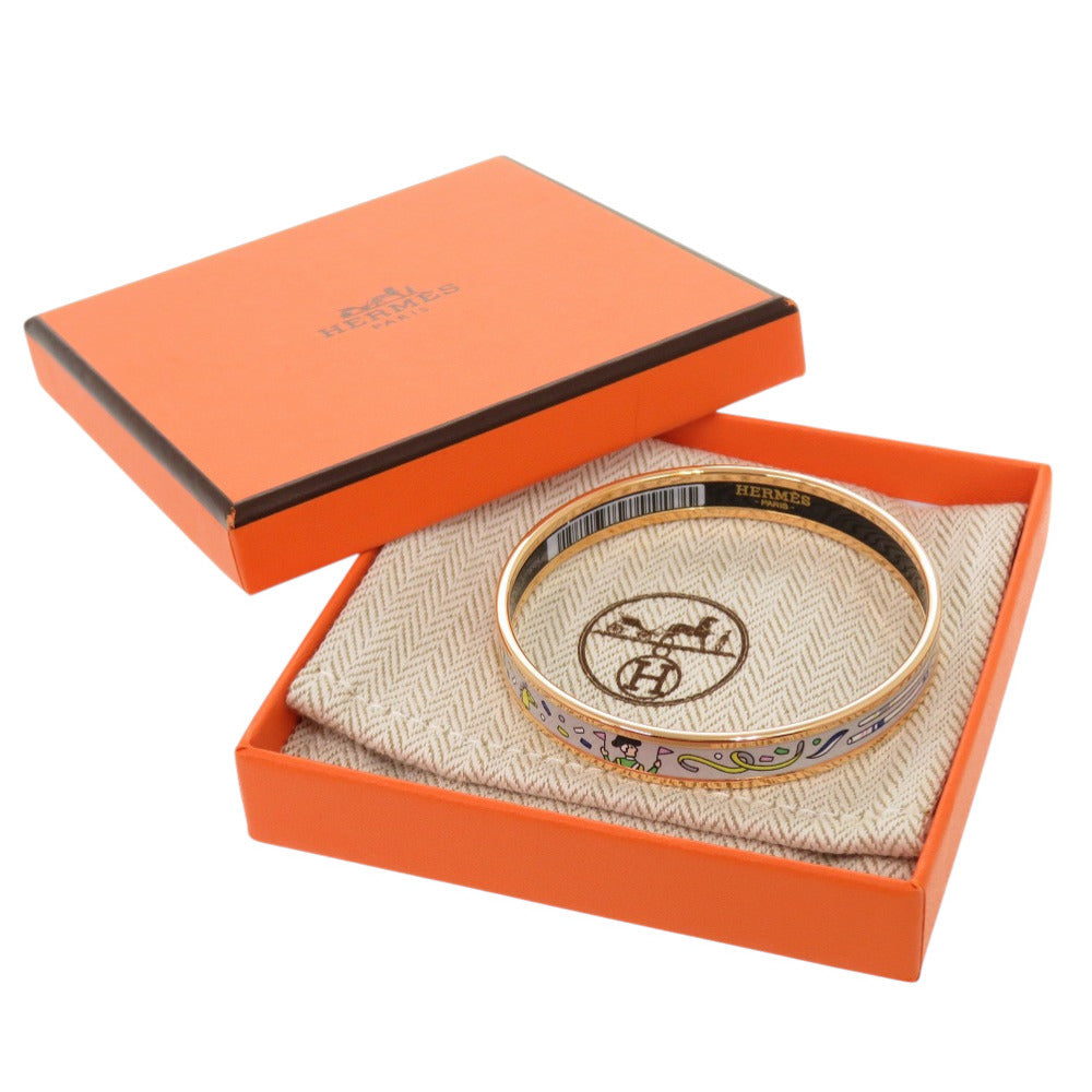 新品同様 エルメス エマイユPM エルメスの叙事詩 グレー B刻印 バングル 0139 【中古】 HERMES