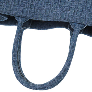 美品 クリスチャンディオール オブリーク ブックトート ラージ M1286ZWAL デニム ブルー トートバッグ 0150【中古】Christian Dior