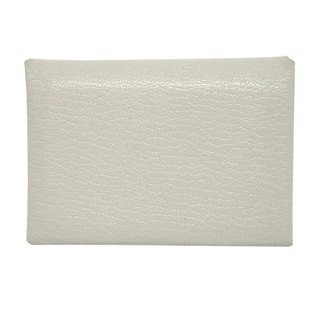 美品 エルメス カルヴィデュオ シェーブルメゾール W刻印(2024年製) パールグレー カード コインケース 0160【中古】HERMES