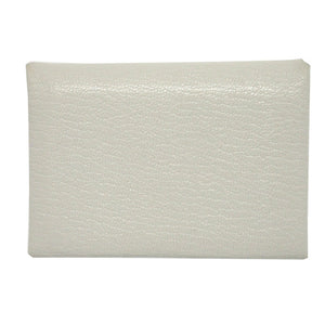 美品 エルメス カルヴィデュオ シェーブルメゾール W刻印(2024年製) パールグレー カード コインケース 0160【中古】HERMES