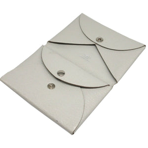 美品 エルメス カルヴィデュオ シェーブルメゾール W刻印(2024年製) パールグレー カード コインケース 0160【中古】HERMES