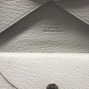 美品 エルメス カルヴィデュオ シェーブルメゾール W刻印(2024年製) パールグレー カード コインケース 0160【中古】HERMES