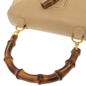 美品 グッチ バンブー 000 29 0633 レザー ベージュ 2WAY ハンドバッグ ショルダーバッグ 0174【中古】GUCCI