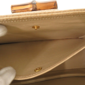 美品 グッチ バンブー 000 29 0633 レザー ベージュ 2WAY ハンドバッグ ショルダーバッグ 0174【中古】GUCCI