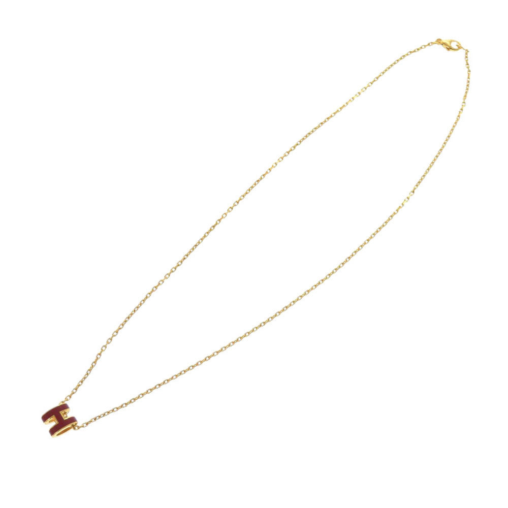 新品同様 エルメス ミニポップアッシュH メタル ボルドー ネックレス 0182【中古】HERMES