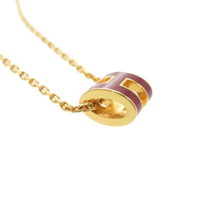 新品同様 エルメス ミニポップアッシュH メタル ボルドー ネックレス 0182【中古】HERMES