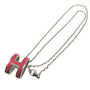 美品 エルメス ポップアッシュ ポップH メタル ローズエクストリーム シルバー ネックレス 0183【中古】HERMES