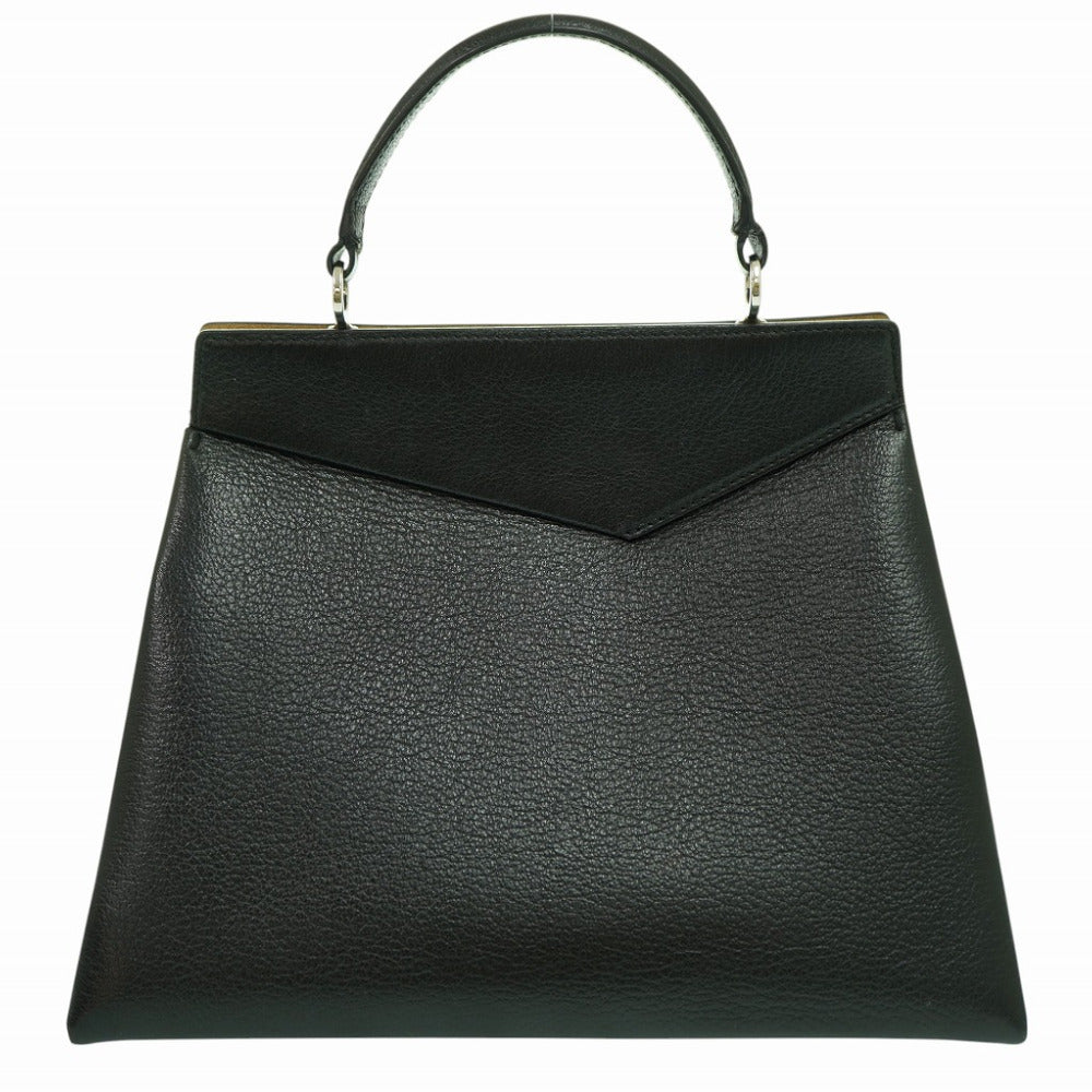 メゾン マルジェラ スナッチト ミディアム ショルダー ハンドバッグ レザー ブラック ストラップ 黒 0192【中古】Maison Margiela