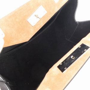 メゾン マルジェラ スナッチト ミディアム ショルダー ハンドバッグ レザー ブラック ストラップ 黒 0192【中古】Maison Margiela