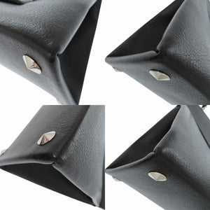 メゾン マルジェラ スナッチト ミディアム ショルダー ハンドバッグ レザー ブラック ストラップ 黒 0192【中古】Maison Margiela