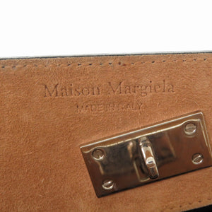 メゾン マルジェラ スナッチト ミディアム ショルダー ハンドバッグ レザー ブラック ストラップ 黒 0192【中古】Maison Margiela