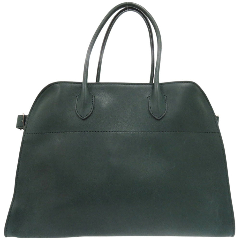 美品 ザ ロウ ソフト マルゴー 15 SOFT MARGAUX 15 W1255L72 ハンドバッグ レザー グリーン 0196【中古】THE ROW