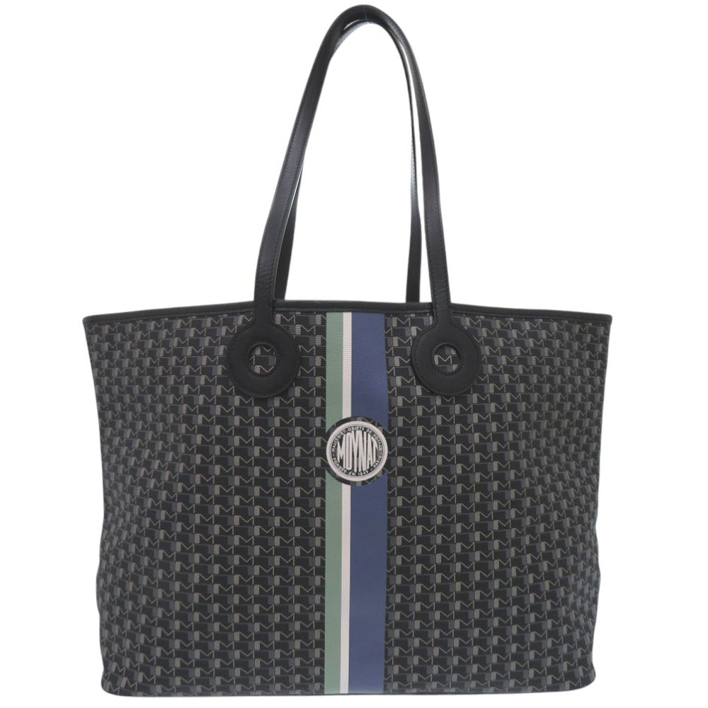 モワナ マカロンロゴ BAGS OH! Canvas Tote ショルダーバッグ トートバッグ PVC キャンバス カーボン シルバー 0198【中古】MOYNAT