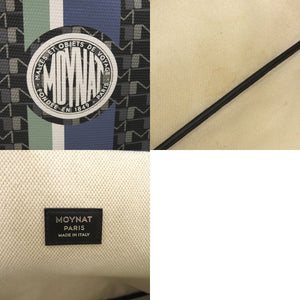 モワナ マカロンロゴ BAGS OH! Canvas Tote ショルダーバッグ トートバッグ PVC キャンバス カーボン シルバー 0198【中古】MOYNAT