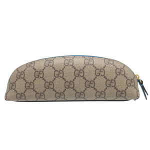 未使用 グッチ 662129 ディズニーコラボ ドナルドダック GGスプリーム レザー ベージュ ブルー 青 筆箱 ペンケース 0199【中古】GUCCI