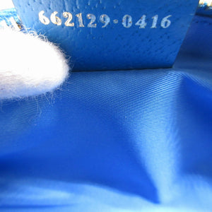 未使用 グッチ 662129 ディズニーコラボ ドナルドダック GGスプリーム レザー ベージュ ブルー 青 筆箱 ペンケース 0199【中古】GUCCI