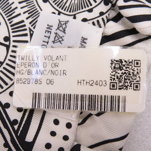 未使用品 エルメス ツイリー フリル スカーフ ギャザーブレード 総柄 エプロンドール バンダナ EPERON D'OR 852978S シルク BLANC 0214【中古】HERMES