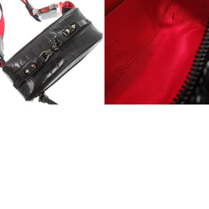 新品同様 クリスチャンルブタン ブラスター クロコ型押し 型押しレザー ブラック レッド ボディバッグ 0220【中古】Christian Louboutin メンズ