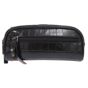 新品同様 クリスチャンルブタン ブラスター クロコ型押し 型押しレザー ブラック レッド ボディバッグ 0220【中古】Christian Louboutin メンズ