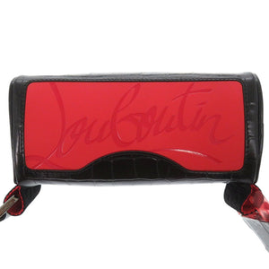 新品同様 クリスチャンルブタン ブラスター クロコ型押し 型押しレザー ブラック レッド ボディバッグ 0220【中古】Christian Louboutin メンズ