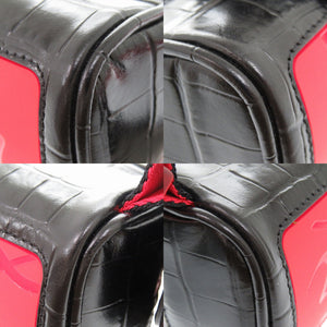 新品同様 クリスチャンルブタン ブラスター クロコ型押し 型押しレザー ブラック レッド ボディバッグ 0220【中古】Christian Louboutin メンズ