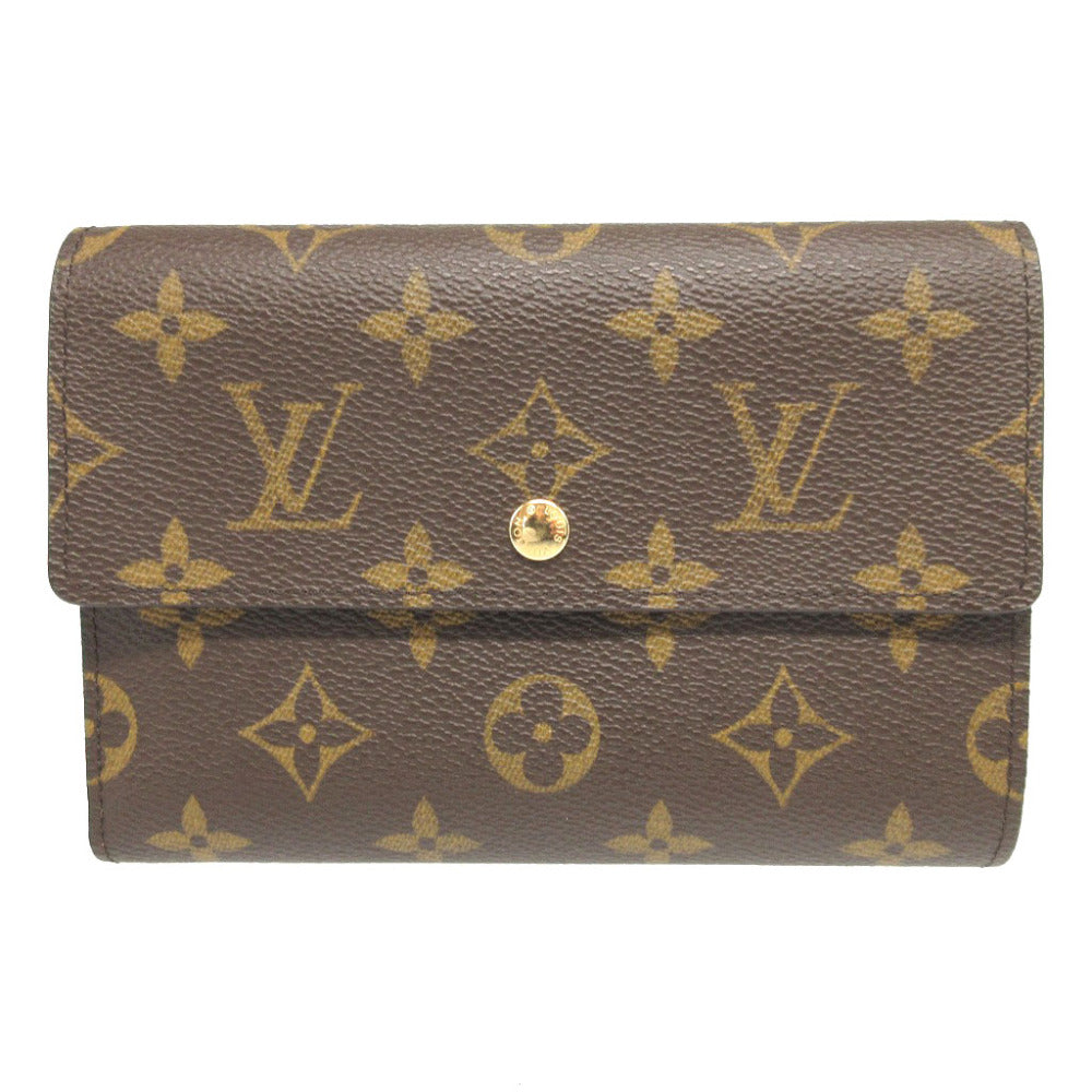 新品同様 ルイヴィトン モノグラム M61202 ポルトトレゾール エテュイ パピエ ブラウン 茶 3つ折り財布 財布 0221【中古】LOUIS VUITTON
