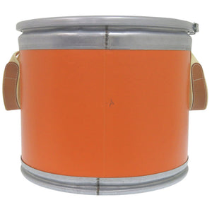 エルメス サドルボックス 馬具入れ 缶 ステンレススチール/レザー/ペーパー オレンジ ハンドバッグ 0226【中古】HERMES