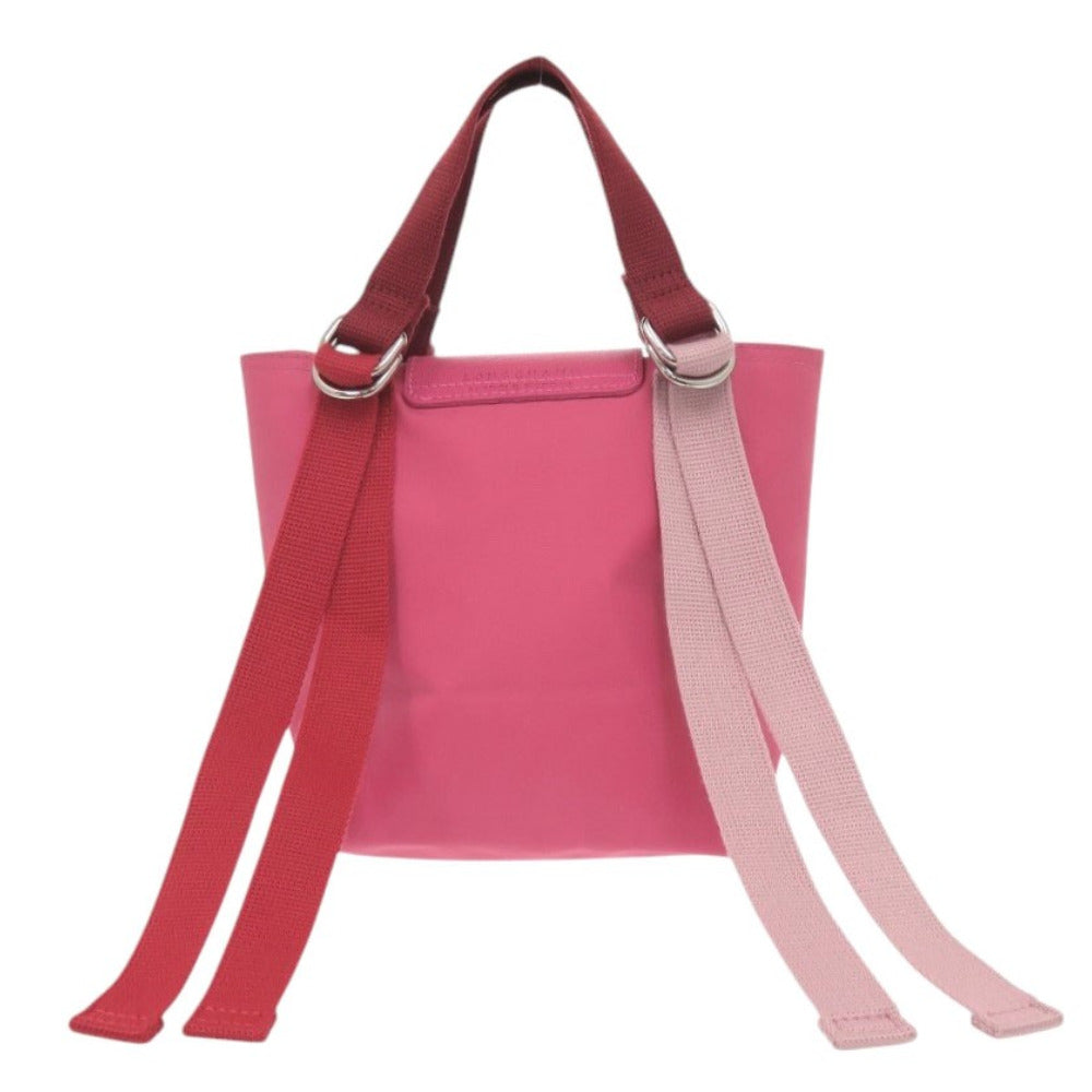 美品 ロンシャン ル プリアージュ リプレイ キャンバス フューシャ ハンドバッグ ピンク 0262【中古】Longchamp