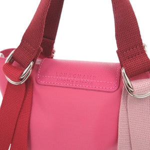 美品 ロンシャン ル プリアージュ リプレイ キャンバス フューシャ ハンドバッグ ピンク 0262【中古】Longchamp