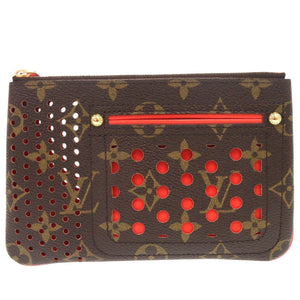 美品 ルイ ヴィトン ポシェットプラット モノグラムペルフォ M95187 オランジュ ポーチ LV 0280【中古】LOUIS VUITTON