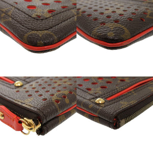美品 ルイ ヴィトン ポシェットプラット モノグラムペルフォ M95187 オランジュ ポーチ LV 0280【中古】LOUIS VUITTON