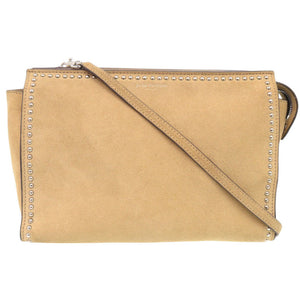 美品 ジェイアンドエムデヴィッドソン スウェード ベージュ ショルダーバッグ 0281【中古】J&M Davidson