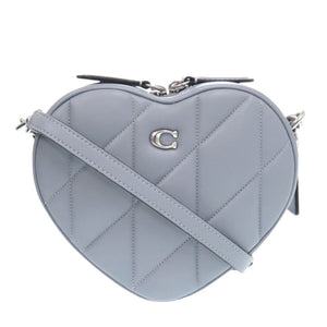 新品同様 コーチ ハート クロスボディ キルティング F2381 CE725 ナッパレザー グレーブルー ショルダーバッグ 0298【中古】COACH