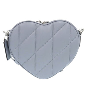 新品同様 コーチ ハート クロスボディ キルティング F2381 CE725 ナッパレザー グレーブルー ショルダーバッグ 0298【中古】COACH