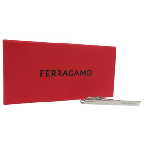 新品同様 サルヴァトーレフェラガモ ネクタイピン タイクリップ 77 0010 675807 真鍮 Palladium 0304【中古】Salvatore Ferragamo