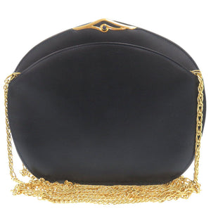 美品 カルティエ サファイアライン 53131 レザー ネイビー チェーンショルダーバッグ 0312【中古】CARTIER