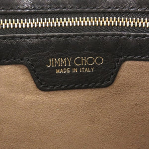 美品 ジミーチュウ スタースタッズ レザー ブラック 2wayハンドバッグ 黒 0319【中古】JIMMY CHOO