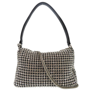 新品同様 アレキサンダーマックイーン ビジュートリム ポーチ ショルダーバッグ heiress medium pouch クリスタル ブラック 0329【中古】Alexander McQueen