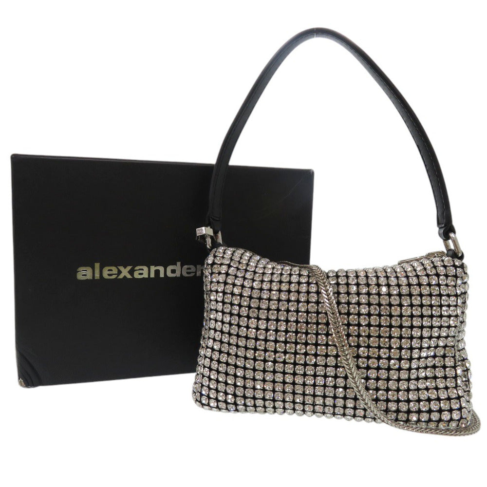新品同様 アレキサンダーマックイーン ビジュートリム ポーチ ショルダーバッグ heiress medium pouch クリスタル ブラック 0329【中古】Alexander McQueen