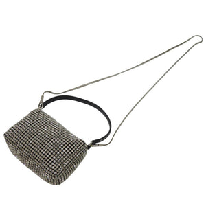 新品同様 アレキサンダーマックイーン ビジュートリム ポーチ ショルダーバッグ heiress medium pouch クリスタル ブラック 0329【中古】Alexander McQueen