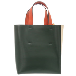 新品同様 マルニ 2WAY カーフレザー ベージュ/グリーン ショルダーバッグ 0348【中古】MARNI
