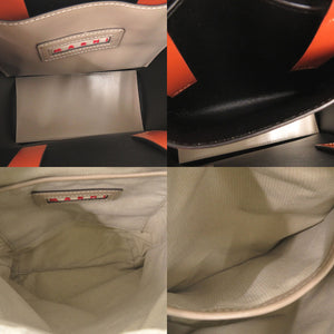 新品同様 マルニ 2WAY カーフレザー ベージュ/グリーン ショルダーバッグ 0348【中古】MARNI